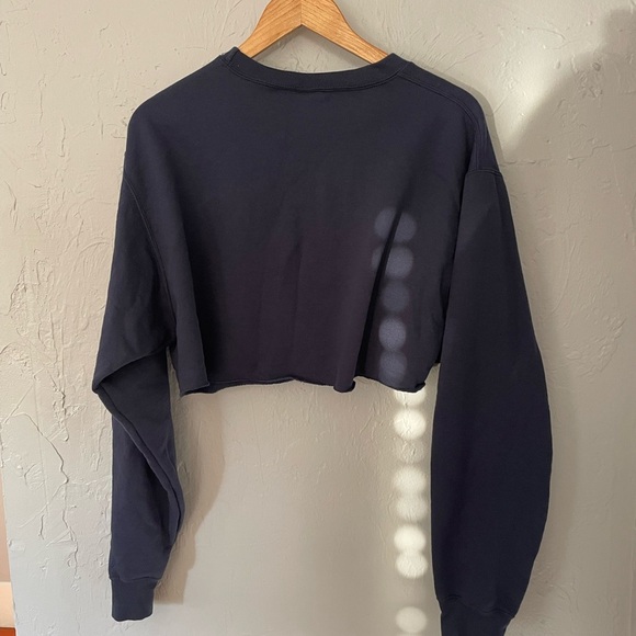Syracuse Navy Blue Cropped Sweatshirt sz L - Picture 2 of 4